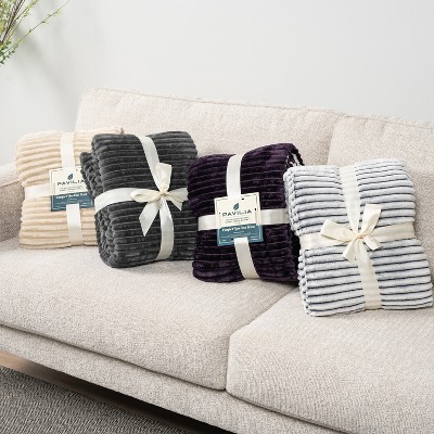 Twin Dark Grey Reversible Sherpa Fleece Blanket