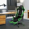 Costway High Back Gaming Chair Adjustable Office Computer Task Chair w/Footrest Green - 4 of 4