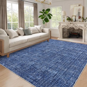 GOCAPTAIN Large Bedroom Rug Solid Minimalistic Area Rug for Living Room Non Skid Dining Room Rugs Stain Resistant Area Rug Washable Dorm Rugs - 1 of 4
