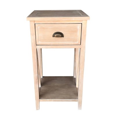 1 Drawer Landon Side Table Pine - Decor Therapy