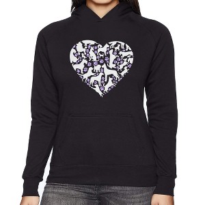 LA Pop Art Dog Heart - Women's Word Art Hooded Sweatshirt - 1 of 4