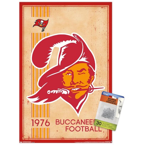 Trends International Nfl Tampa Bay Buccaneers - Retro Logo 14 Unframed Wall  Poster Print Clear Push Pins Bundle 14.725' X 22.375' : Target