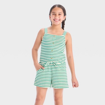 Girls' Sleeveless Striped Romper - Cat & Jack™