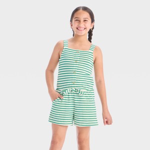 Girls' Sleeveless Striped Romper - Cat & Jack™ - 1 of 3