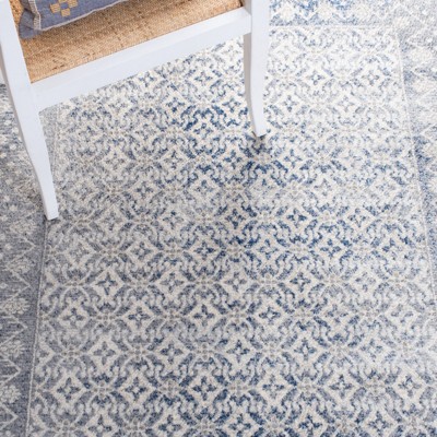 Ivory and Light Grey Synthetic Reversible Area Rug