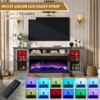 AMERLIFE 3-Sided Glass Fireplace TV Stand with LED Lights - 3 of 4