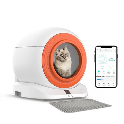 Smart Cat Litter Box, Cat Box Litter With App Connectivity And Led Display, Cat Box Robot With 65L Capacity, Cat Box Self Cleaning-Cuddlewood