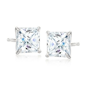 Ross-Simons 2.00 ct. t.w. Princess-Cut CZ Stud Earrings in 14kt White Gold - 1 of 3
