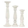 Set Of 3 Rustic Pillar Candle Holder White - Olivia & May : Target