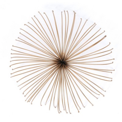 LuxenHome Gold Abstract Flower 16.7" Round Metal Wall Decor