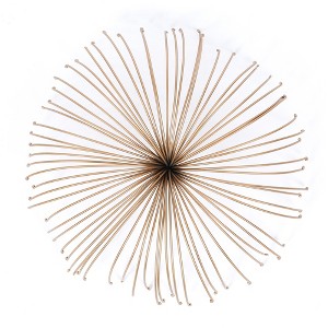 LuxenHome Gold Abstract Flower 16.7" Round Metal Wall Decor - 1 of 4
