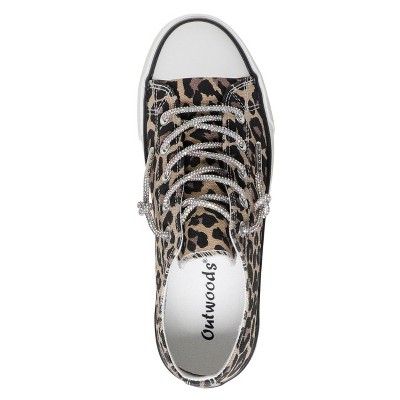 Женские кроссовки Outwoods Womens Logan 8 Canvas Low Top Sneaker with Sparkle Laces, Leopard (7) — фото 4