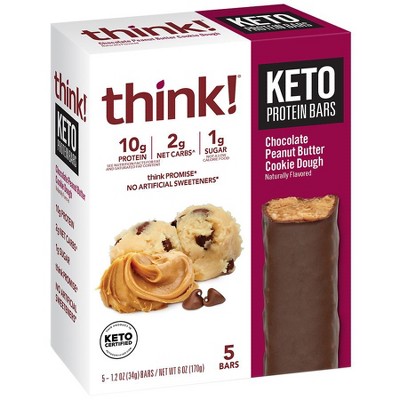 think! KETO Protein Bars Chocolate Peanut Butter Cookie Dough 6 oz