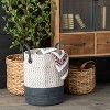 Sullivans Indigo & White Canvas Baskets Set of 2, 18"H & 18"H Gray - 3 of 4