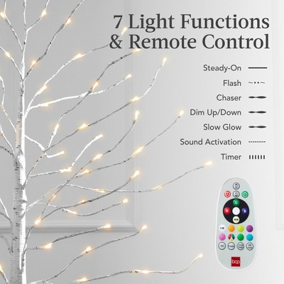 Set of 3 White LED Lighted Birch Trees for Indoor/Outdoor