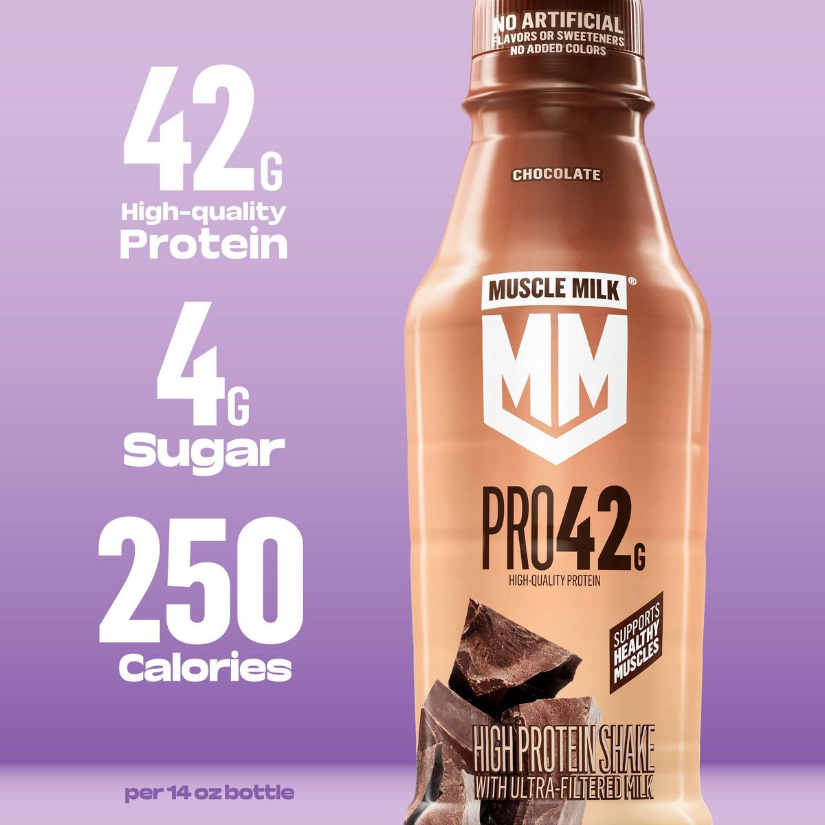 Muscle Milk Pro Chocolate - 14 fl oz: 42g Protein, Non-Caffeinated - thumbnail 4