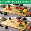 Extra Large Bamboo Cutting Board, Butcher Block with Juice Groove and Handles, Stove Top Cover, 30x20 Inch for Kitchen - 3 of 4