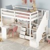 Sapphtopaz High Loft Bed with L-Shaped Desk and Drawers, Cabinet and Storage Staircase, Loft Bed for Kids, Teens, Space-Saving - 4 of 4
