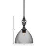 Toltec Lighting Elegante 1 - Light Pendant in  Matte Black with 14" Clear Ribbed Shade - 2 of 2