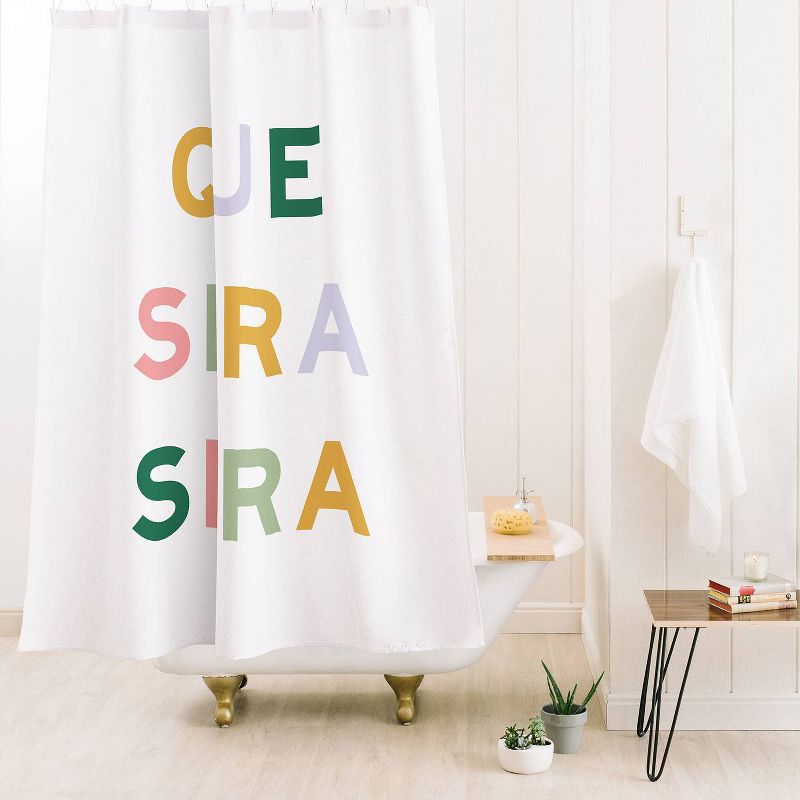 Fimbis &#39;Que Sera Sera&#39; Shower Curtain Cream - Deny Designs, 1 of 6
