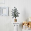Nearly Natural 28-in Flocked Christmas Artificial Tree in Decorative Planter - 4 of 4