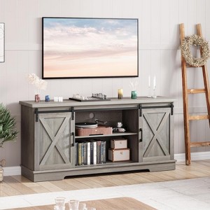 CuisinSmart Farmhouse Cabinet, 65 Inch TV Stand with Storage, Barn Doors and Shelves, Modern TV Console Table Furniture for Living Bedroom - 1 of 4