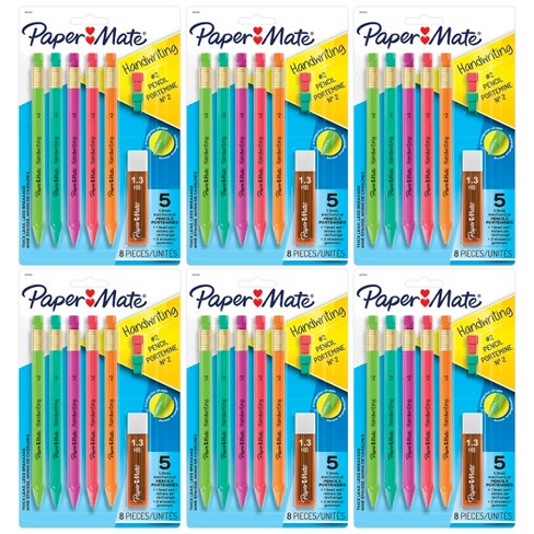 Paper Mate Clear Point 3pk #2 Mechanical Pencils With Eraser & Refill 0.7mm  Assorted Colors : Target
