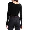 Coolmee Women's Crop Top Open Front Long Sleeve Rib Knit Shrug Sweaters Cardigan - 3 of 4