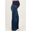 Pinkblush Navy Dark Wash Relaxed Wide Leg Maternity Jeans - 4 of 4
