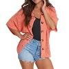 Women's Catalina Knit Half Sleeve Button Up Top Size 2XL - Elsie & Zoey - 2 of 4