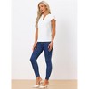 Allegra K Women's Work Office Elegant Split V Neck Cap Sleeve Tops - 4 of 4