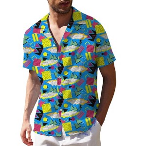 Men's Hawaiian Short - Sleeve Shirt, Classic Aloha Button - Down, Casual Beach Party Vacation Top - 1 of 4