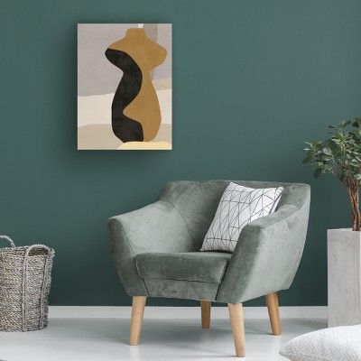 Cubist Vase I Black and Brown Abstract Canvas Art
