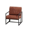 Modern Armchair With Metal Frame PU Leather Chair With Padded Backrest Seat Cushion For Living Room Bedroom Office Studio - 3 of 4