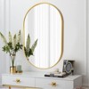 SEVOBAL Bathroom Vanity Mirrors Elegant Metal Oval Mirror Sleek Brushed Frame Rust-Resistant Versatile Decor Rust-Resistant, Gold, 28"*20"*1.1" - 2 of 4