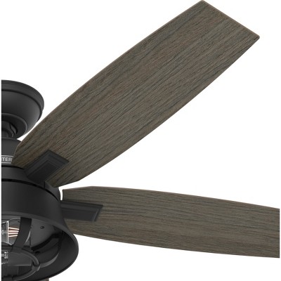 52" Matte Black Hampshire Ceiling Fan with LED Light and Remote