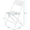 SUGIFT 6 Pack Plastic Folding Chair Outdoor Indoor White Folding Chairs, 350lbs Capacity - 4 of 4