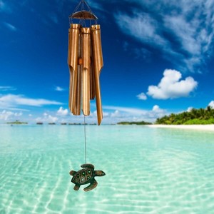 Woodstock Windchimes Half Coconut Chime Med Sea Turtle, Wind Chimes For Outside, Wind Chimes For Garden, Patio, and Outdoor Decor, 24"L - 1 of 4