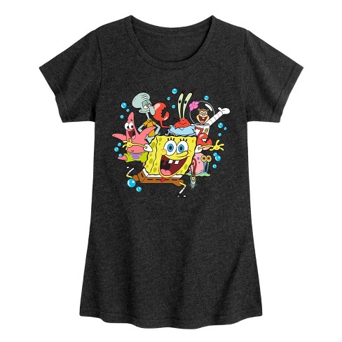 Girls' - SpongeBob SquarePants - Bikini Bottom Bubble Crew Fitted Short Sleeve Graphic T-Shirt - image 1 of 4