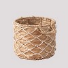 Cesicia Round Water Hyacinth Woven Basket with Handles - 18" x 18" x 12.2" - Natural Brown - For , Towels, Toys - 2 of 4