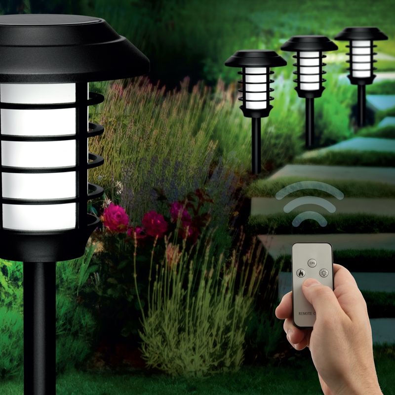 Bell + Howell Solar Powered Pathway Lights with Remote - Pack of 4, 2 of 5