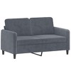 2-Seater Sofa Dark Gray 47.2" Velvet vidaXL - 2 of 4