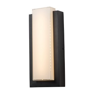 C Cattleya Matte Black Outdoor Dimmable LED Wall Lantern Sconce with Frosted Glass Shade - 1 of 4