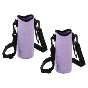 Unique Bargains Neoprene Portable Insulated Textured Adjustable Strap Water Bottle 
Sling Bags 2 Pcs 2.6"x7.28" - 1 of 4