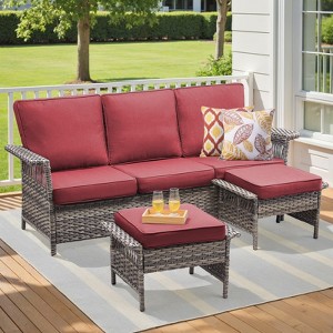 Buenhomino Outdoor Patio All-Weather Wicker Furniture Set - 1 of 4