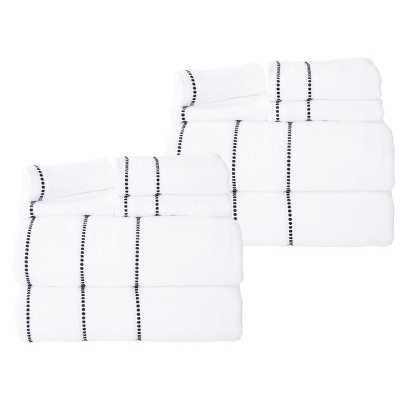 Lavish Home 12-piece Cotton Towel Set, Navy : Target