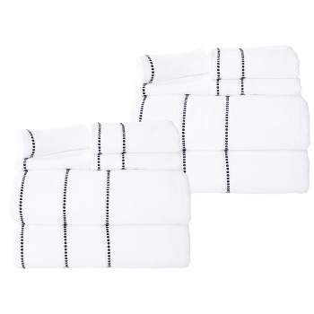 Lavish Home 12PC Cotton Bath Towel Set - Quick Dry Towels with 4 Bath Towels, 4 Hand Towels, and 4 Washcloths
