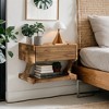 Hommoo Floating Wood Nightstand with Drawer & Open Shelf – Compact Wall-Mounted Bedside Table - 4 of 4