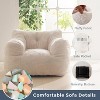 MAXYOYO Faux-Shearling Bean Bag Chair, Boucle Tufted Bean Bag Couch, Living Room Bean Bag Lazy Sofa for Adults Kids, Beige - 4 of 4