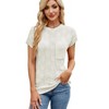 Womens Summer Tops Casual Crewneck Knit Short Sleeve Sweater Loose Fit Lightweight Shirts - 3 of 4